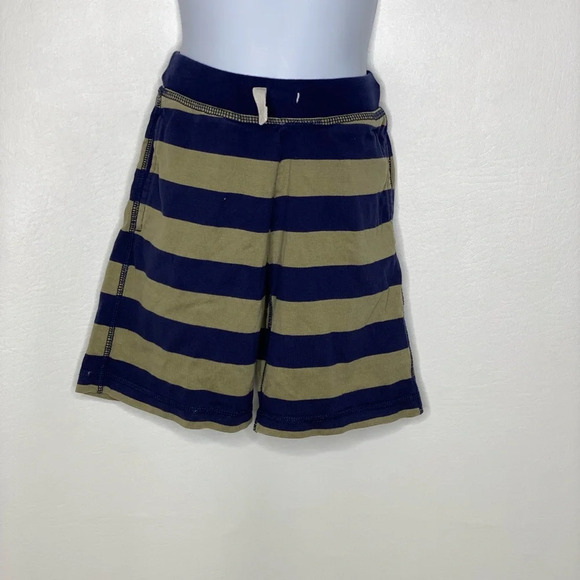Hanna Andersson boys green blue striped drawstring shorts Sz 110 US 5 - Picture 1 of 3